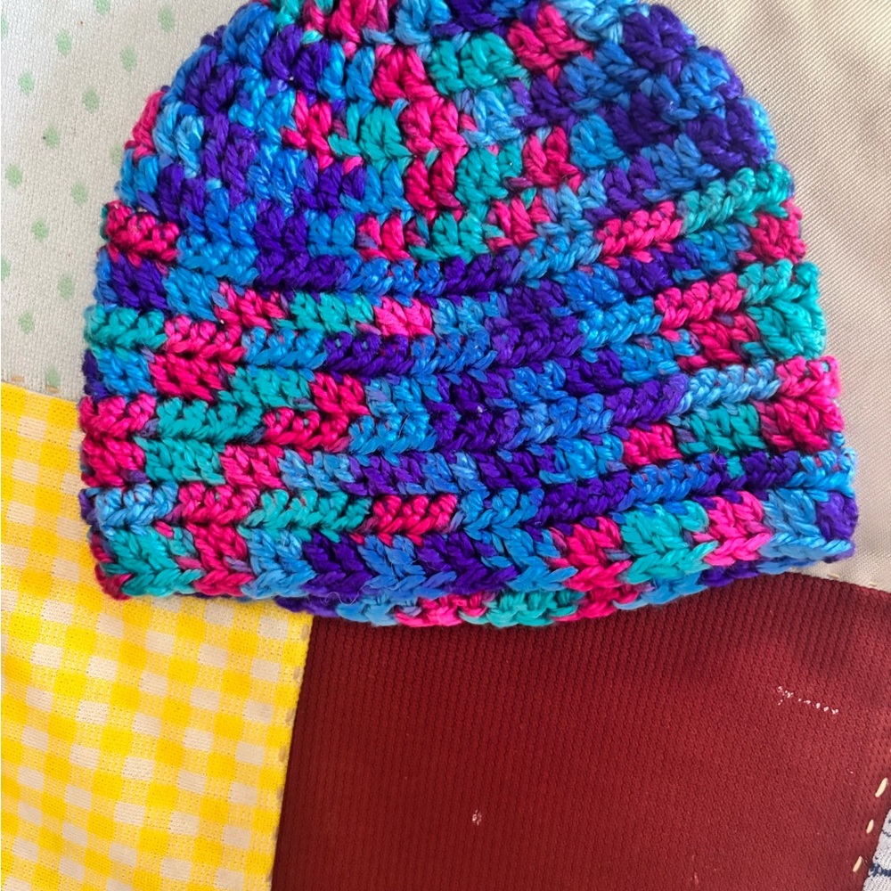 Vibrant Multicolor Crochet Kids Beanie